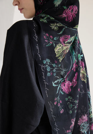 Garden Joy Floss Viscose Hijab Black
