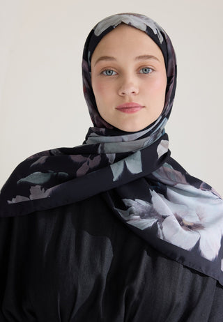 SOFT GARDEN DESEN ŞAL SİYAH