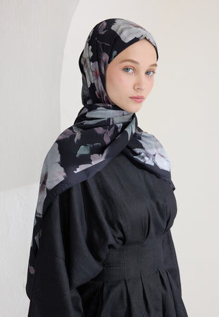 SOFT GARDEN DESEN ŞAL SİYAH