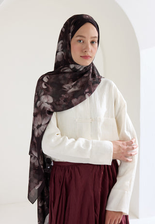 Hibiscus Beauty Floss Viscose Hijab Brown