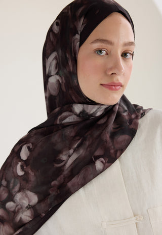 Hibiscus Beauty Floss Viscose Hijab Brown