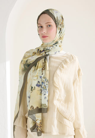 Peony Harmony Floss Viscose Hijab Taupe