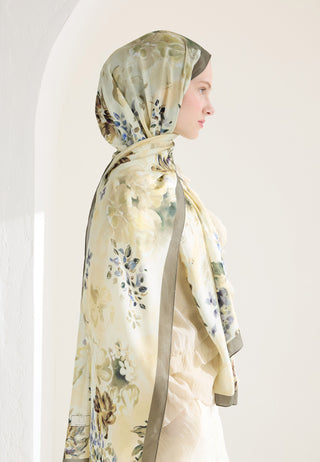 Peony Harmony Floss Viscose Hijab Taupe