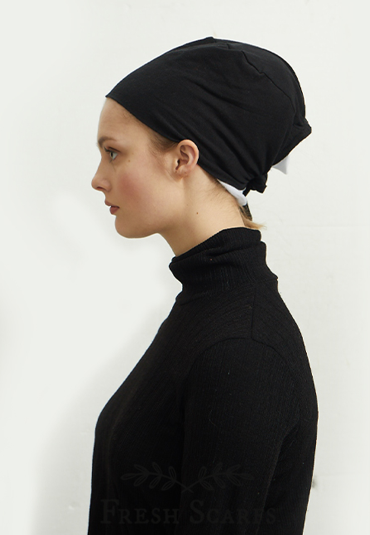 Seamless Straight Bonnet (Eva) Black