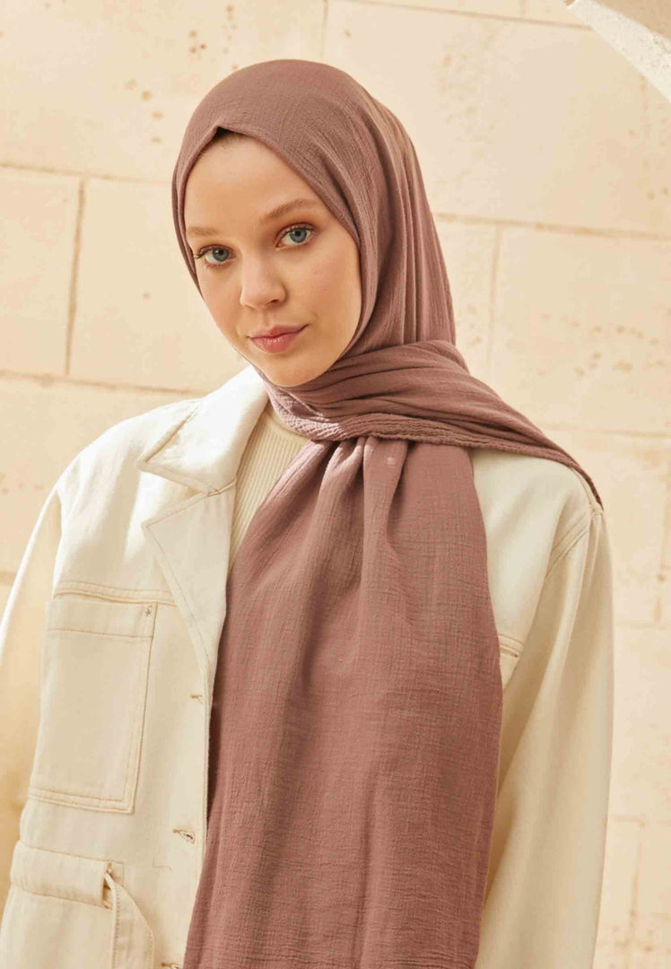 Organic Cotton Hijab Dusty Brown