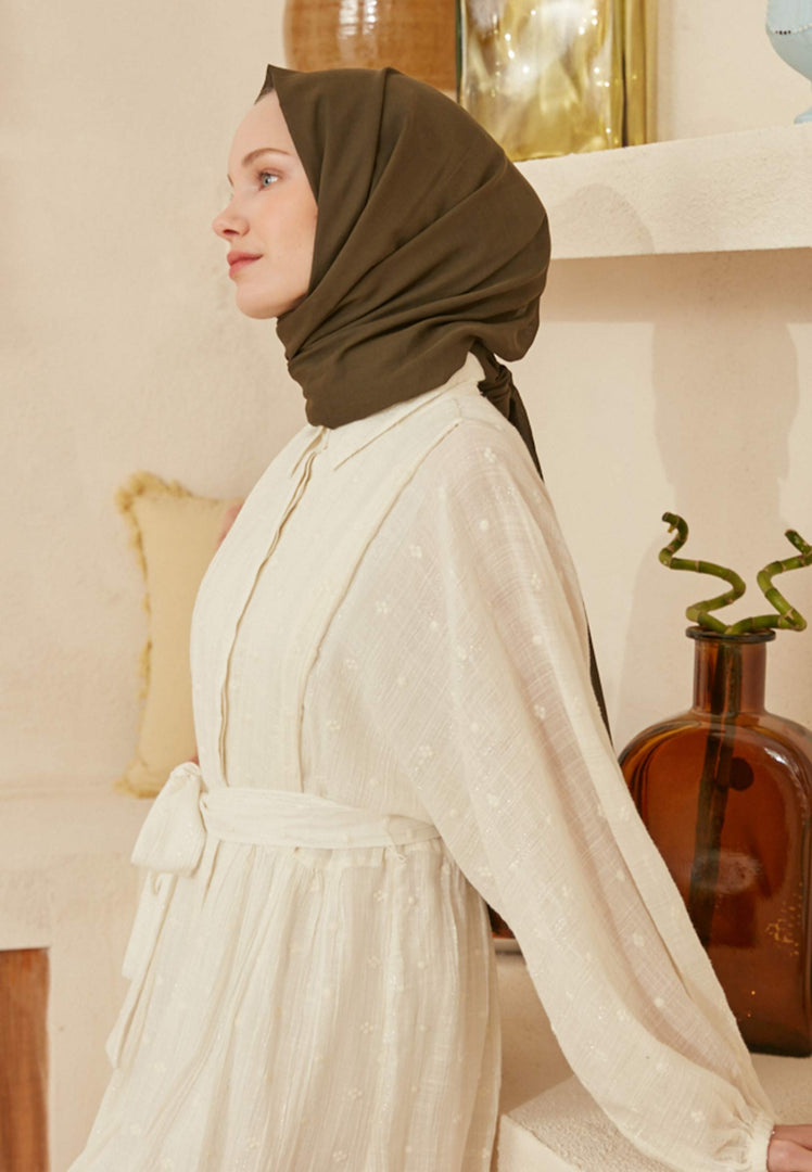 Thin Cotton Voile Hijab Khaki