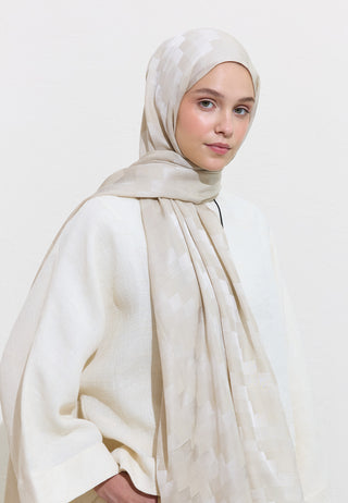 Nori Silky Jacquard Hijab Stone
