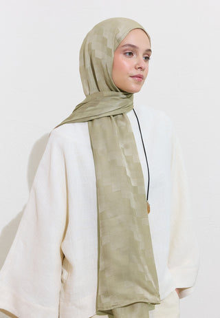 Nori Silky Jacquard Hijab Taupe