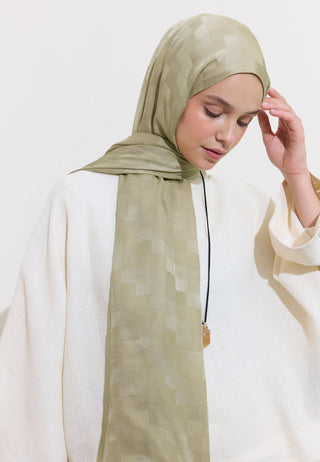 Nori Silky Jacquard Hijab Taupe