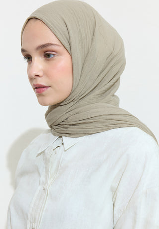 Cotton Linen Hijab Maple Cream