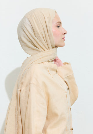 Cotton Linen Hijab Oat Milk Latte