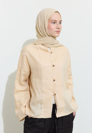 Cotton Linen Hijab Oat Milk Latte