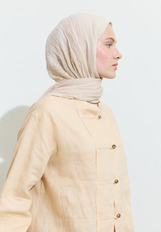 Cotton Linen Hijab Peach Smoothie
