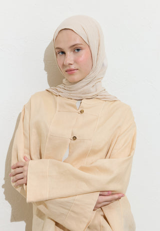 Cotton Linen Hijab Peach Smoothie