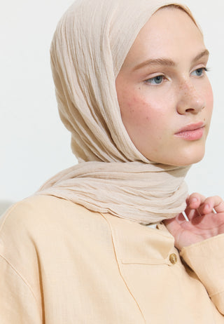 Cotton Linen Hijab Peach Smoothie