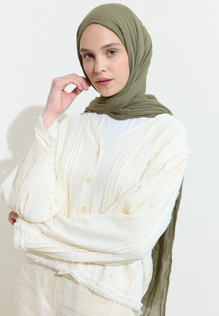 Cotton Linen Hijab Rosemary Soda