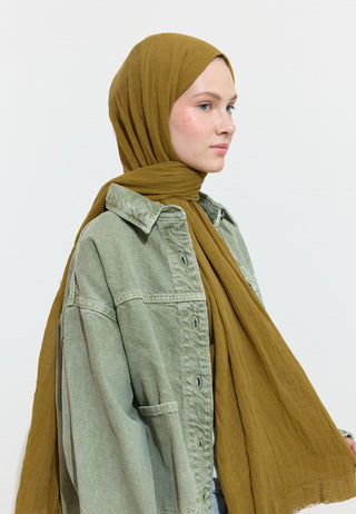 Cotton Linen Hijab Walnut Cookie