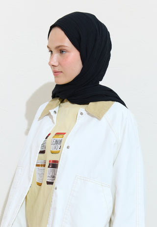 Cotton Linen Hijab Black Truffle