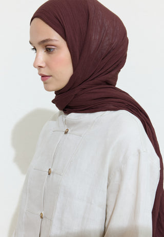 Cotton Linen Hijab Blackberry Jam