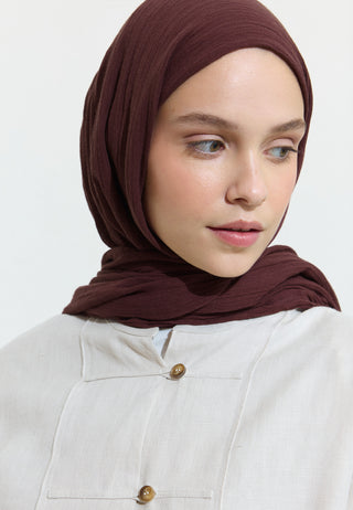Cotton Linen Hijab Blackberry Jam