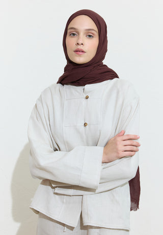 Cotton Linen Hijab Blackberry Jam