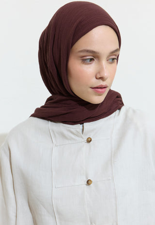 Cotton Linen Hijab Blackberry Jam