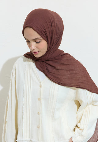 Cotton Linen Hijab Brownie
