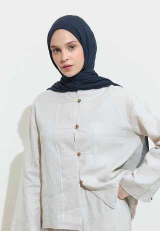 Cotton Linen Hijab Caviar