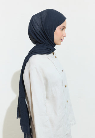 Cotton Linen Hijab Caviar