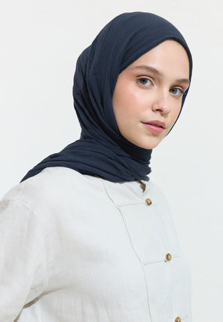 Cotton Linen Hijab Caviar
