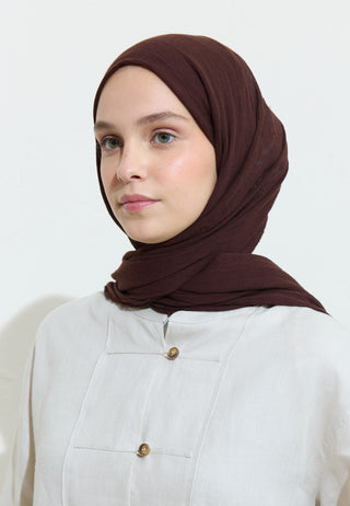Cotton Linen Hijab Chocolate Souffle