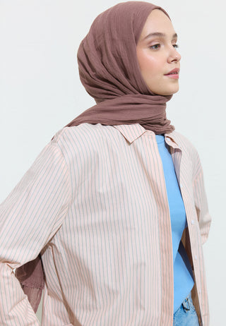 Cotton Linen Hijab Dragon Fruit Shake