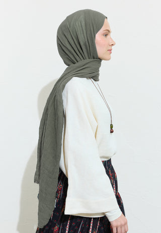 Cotton Linen Hijab Earl Grey