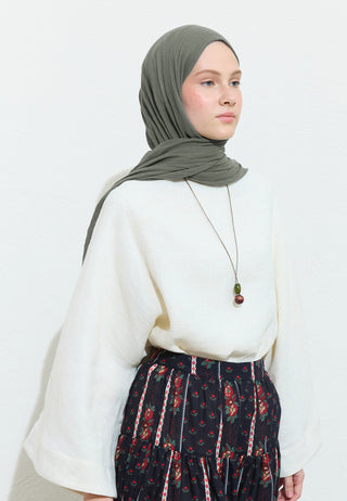 Cotton Linen Hijab Earl Grey