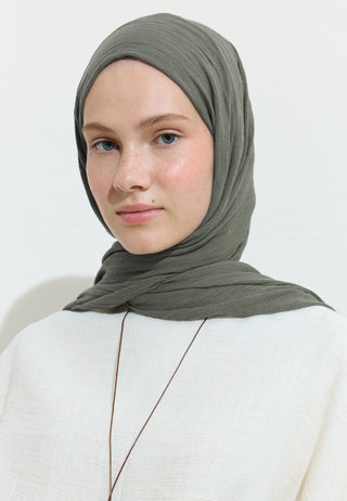 Cotton Linen Hijab Earl Grey