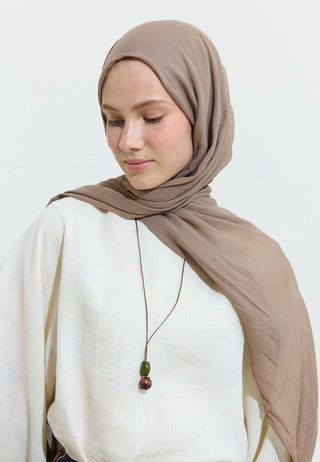Cotton Linen Hijab Hojicha