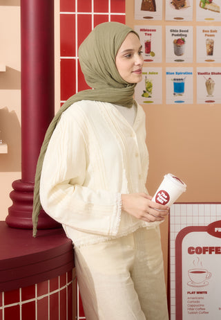 Cotton Linen Hijab Rosemary Soda