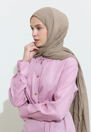 Cotton Linen Hijab Flat White
