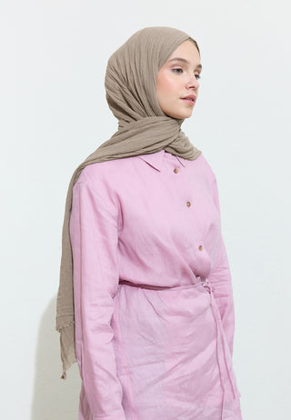 Cotton Linen Hijab Flat White