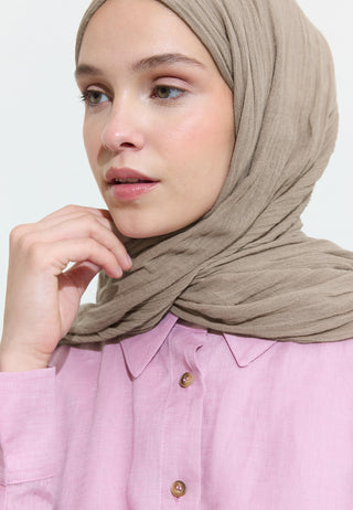 Cotton Linen Hijab Flat White