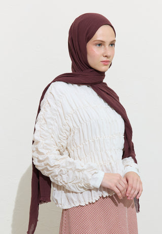 Cotton Linen Hijab Turkish Coffee
