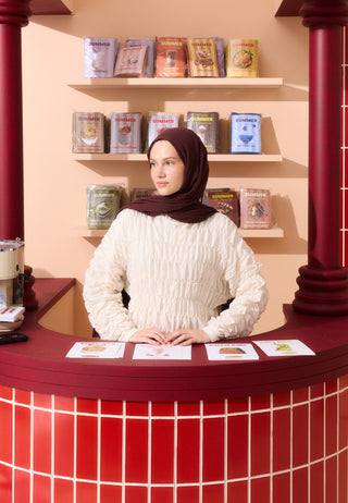 Cotton Linen Hijab Turkish Coffee