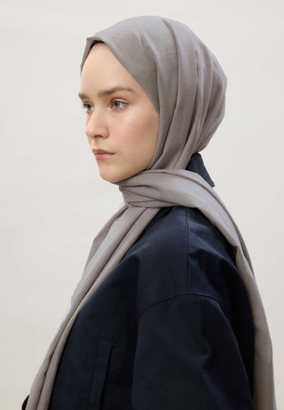 Thin Cotton Voile Hijab Light Gray