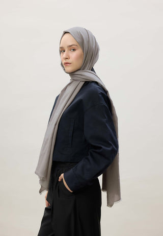 Thin Cotton Voile Hijab Light Gray