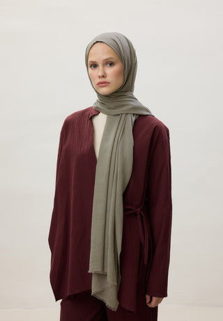 Thin Cotton Voile Hijab Silver