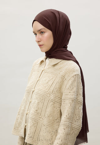 Thin Cotton Voile Hijab Bitter Brown