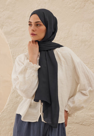 Rami Viscose Hijab Blue-Gray