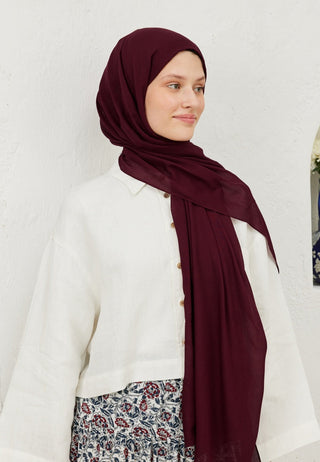 RAMİ VİSKON ŞAL KOYU BORDO