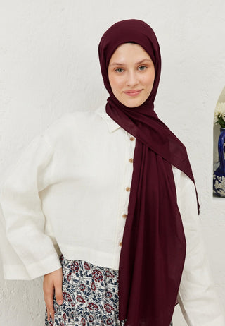 RAMİ VİSKON ŞAL KOYU BORDO