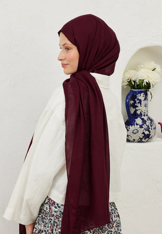 RAMİ VİSKON ŞAL KOYU BORDO